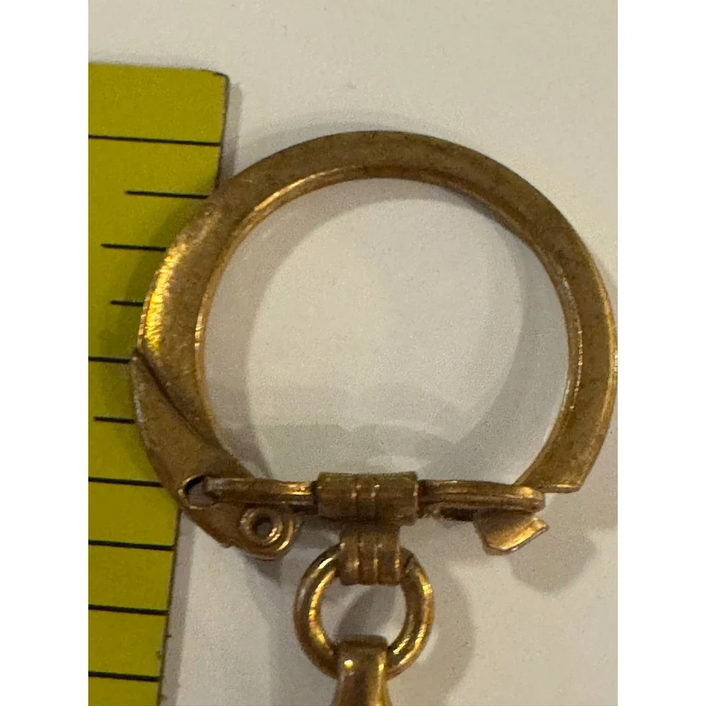 Vintage Gold Tone Cowboy Boot‎ Keychain Western Spur Snake Chain Accessory